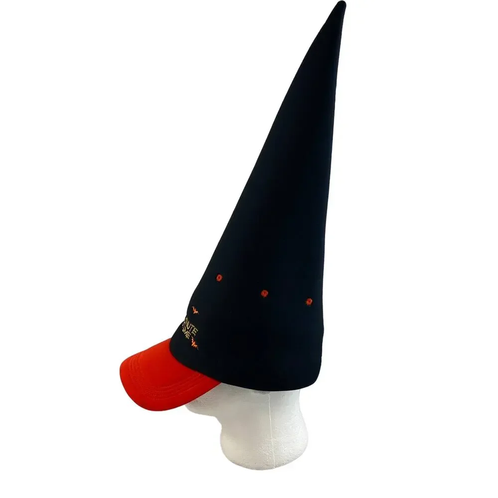 VTG 1999 Last Minute Costume Halloween Witch Hat Orange Black Bats On Size - Picture 5 of 9